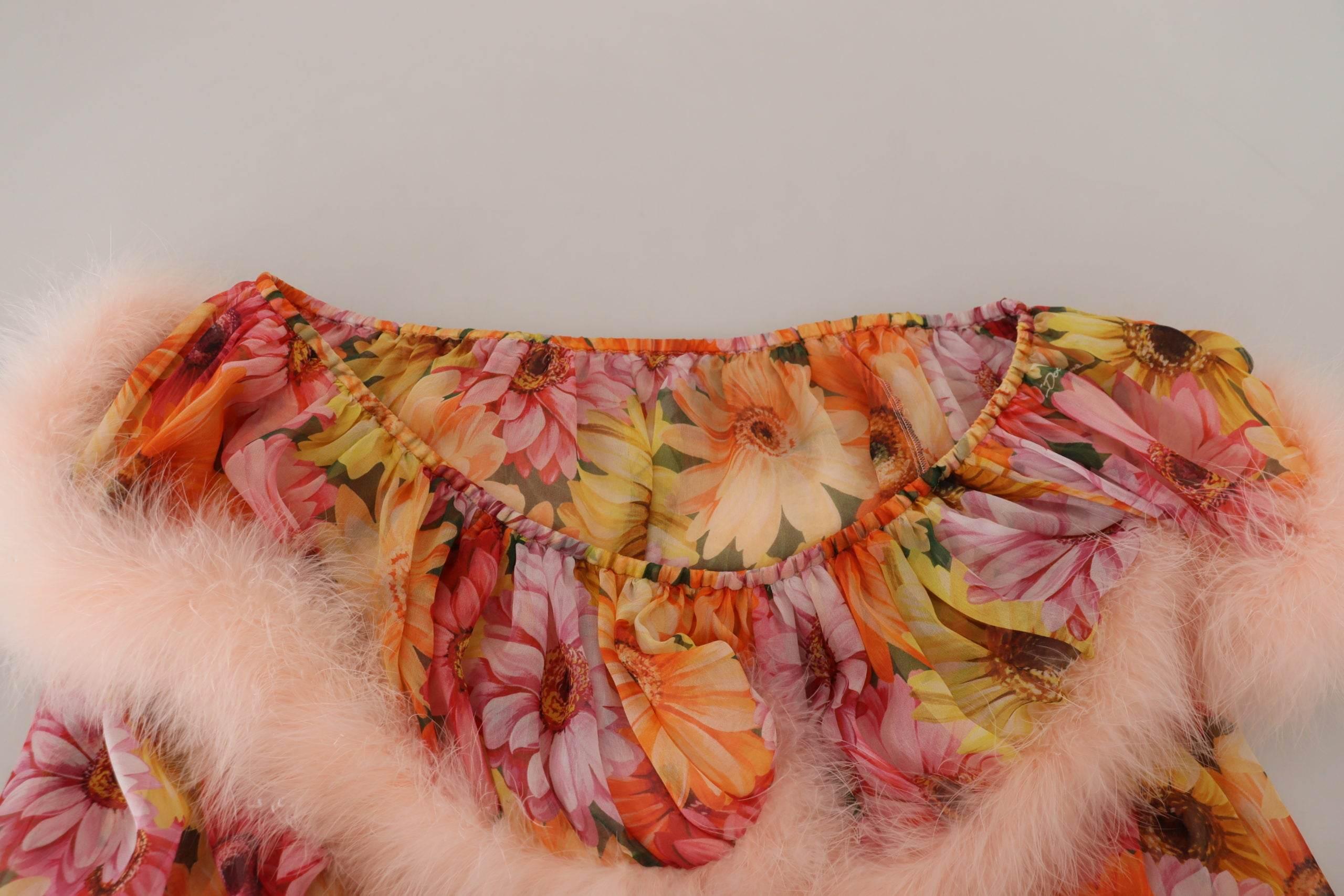 Dolce & Gabbana Elegant Silk Floral Off-Shoulder Blouse - Hilstor