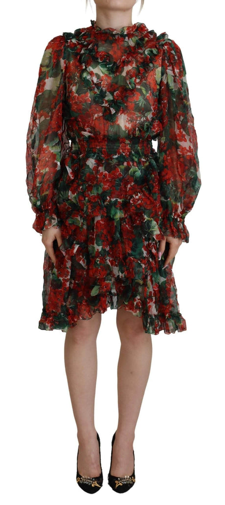 Dolce & Gabbana Elegant Multicolor A-Line Silk Dress - Hilstor