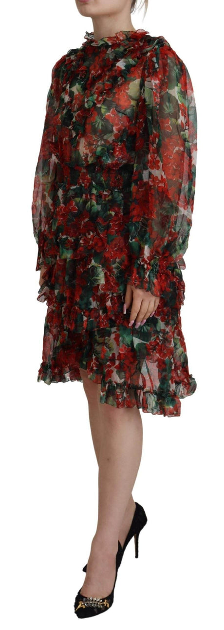Dolce & Gabbana Elegant Multicolor A-Line Silk Dress - Hilstor