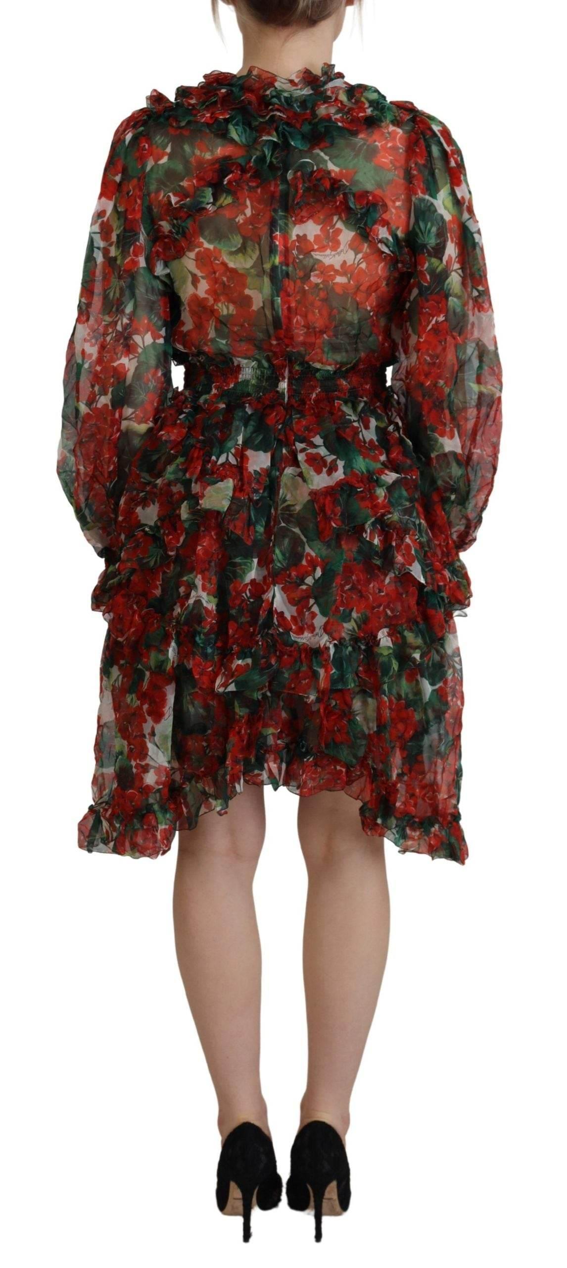 Dolce & Gabbana Elegant Multicolor A-Line Silk Dress - Hilstor