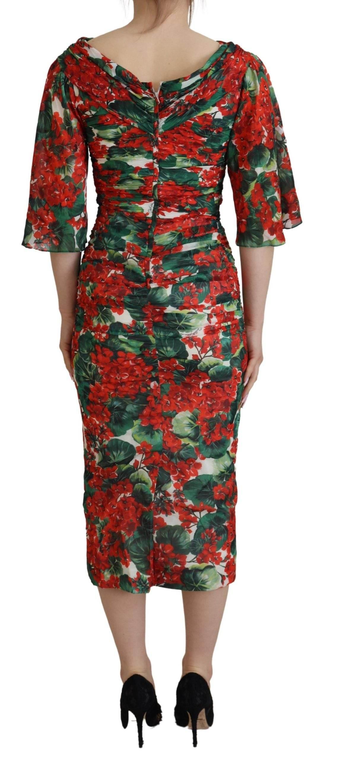 Dolce & Gabbana Enchanting Floral Print Sheath Dress - Hilstor