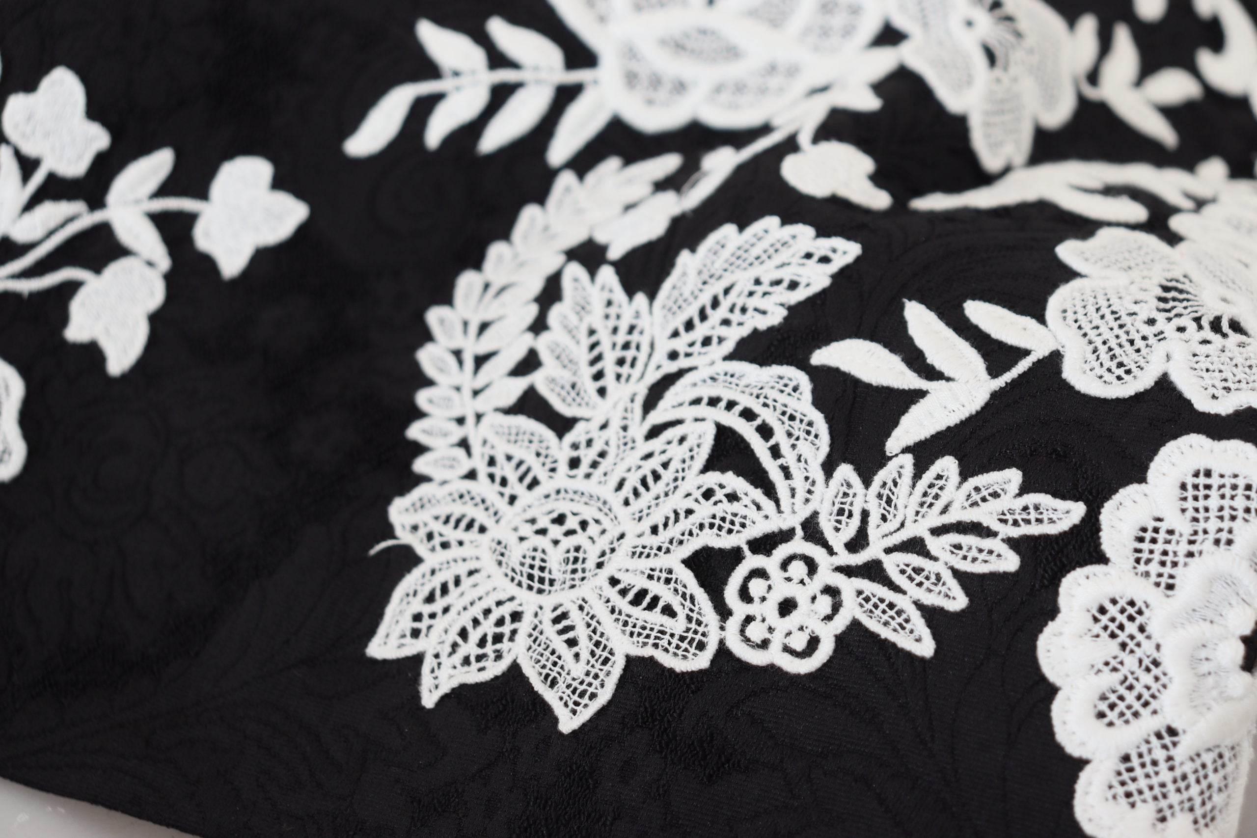 Dolce & Gabbana Black Lace Trim Half Sleeves A-line Dress - Hilstor