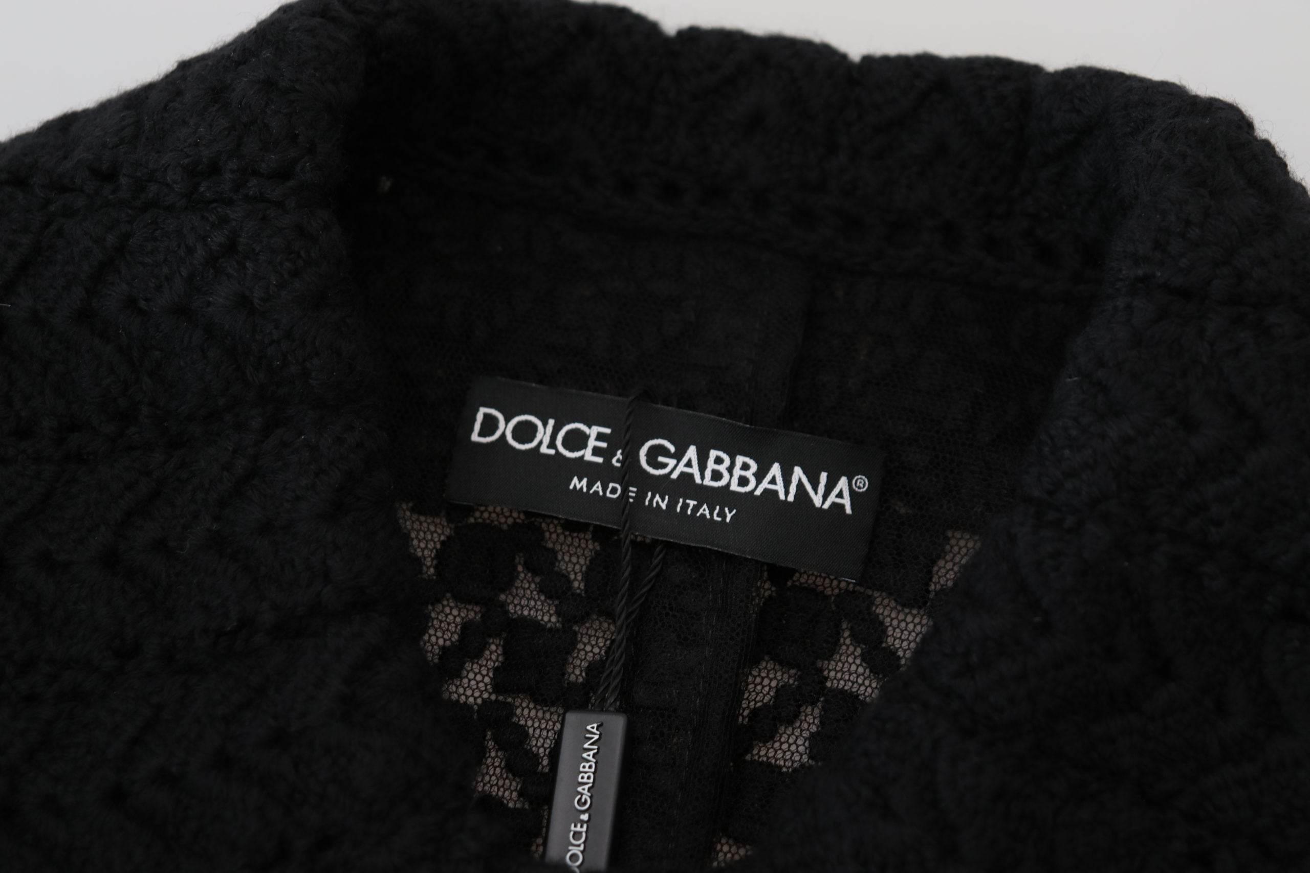 Dolce & Gabbana Black Button Down Long Blazer Cotton Jacket - Hilstor