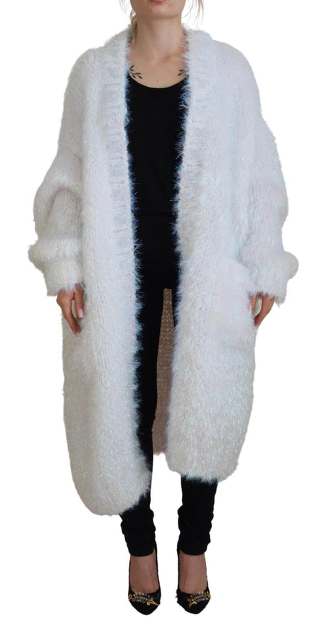 Dolce & Gabbana White Long Sleeves Fringes Cardigan Jacket - Hilstor