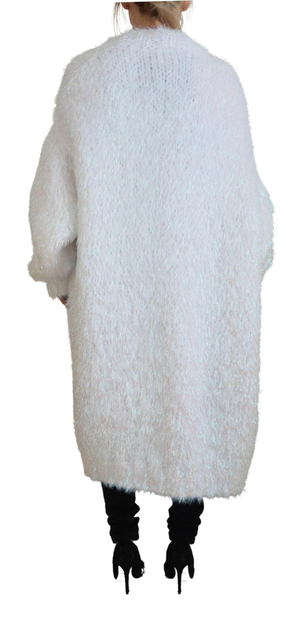 Dolce & Gabbana White Long Sleeves Fringes Cardigan Jacket - Hilstor