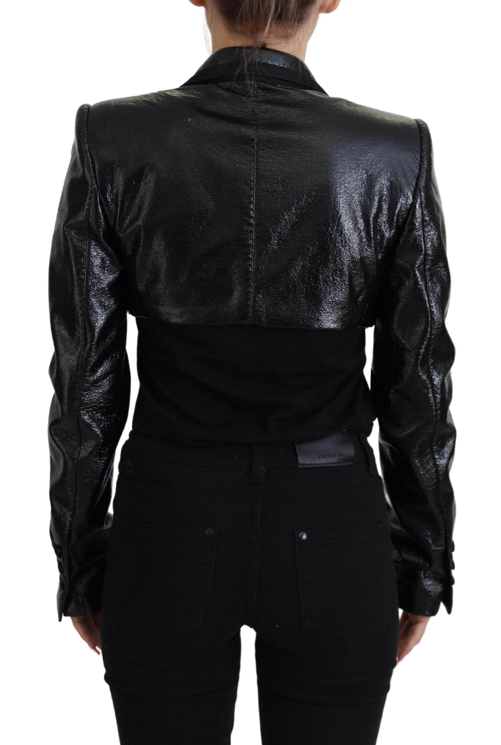 Dolce & Gabbana Black Long Sleeves Crop Blazer Cotton Jacket - Hilstor