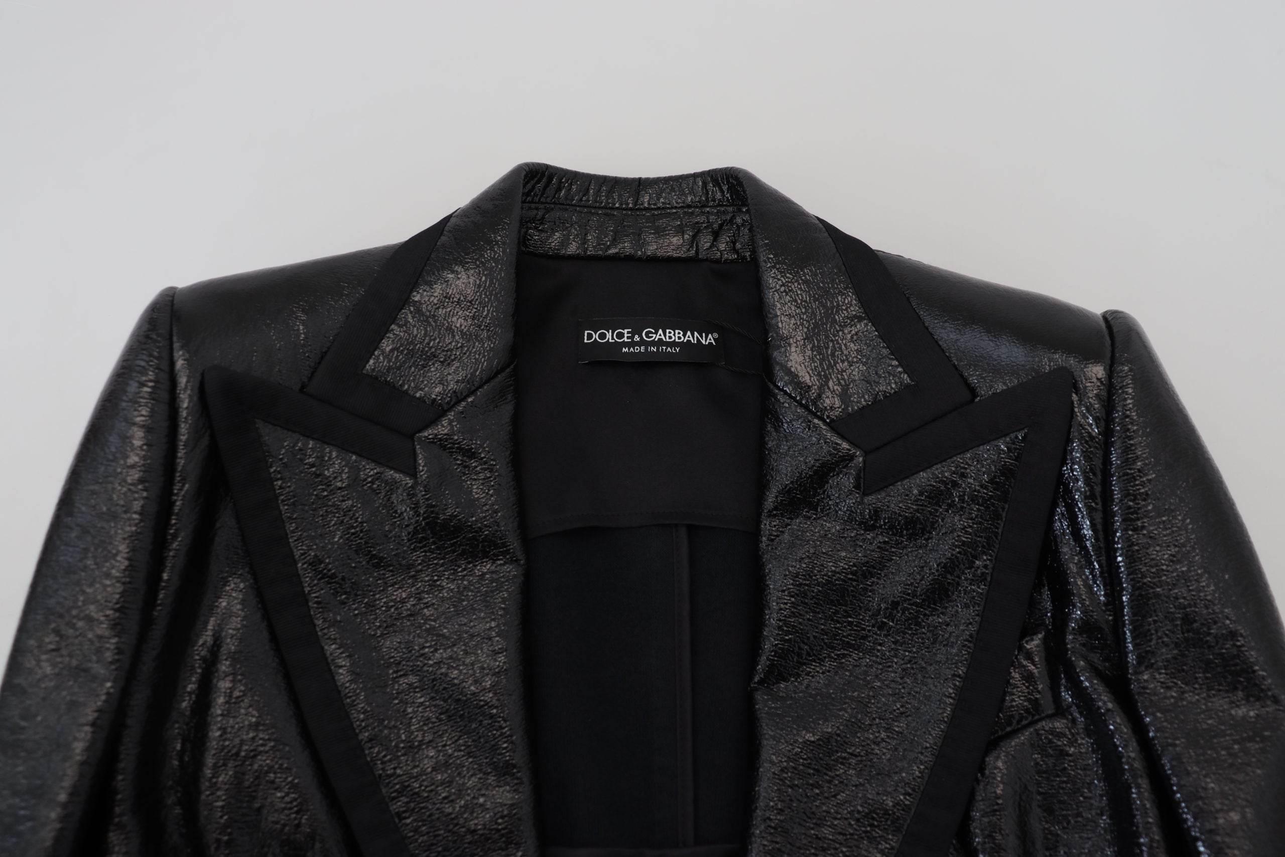 Dolce & Gabbana Black Long Sleeves Crop Blazer Cotton Jacket - Hilstor