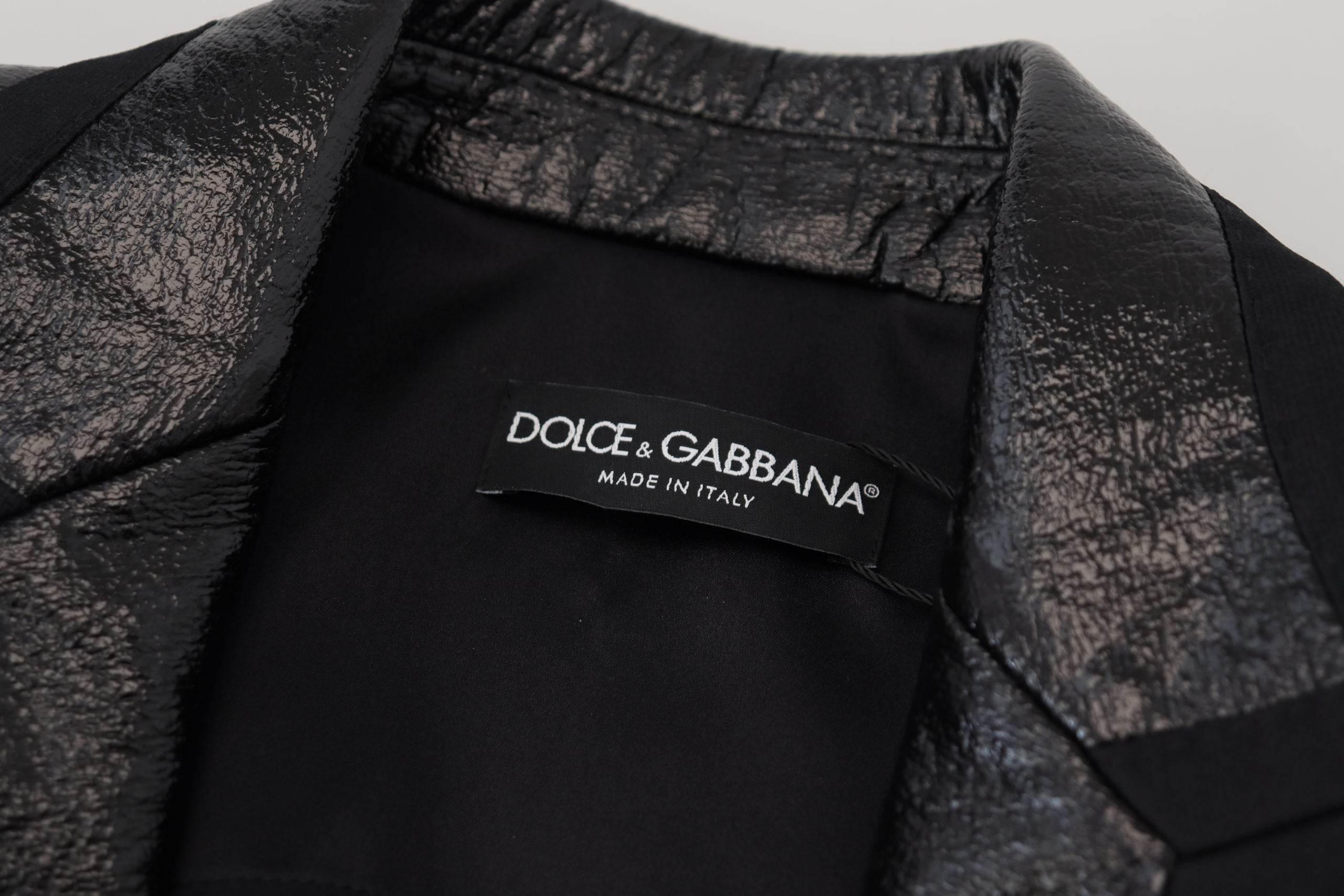 Dolce & Gabbana Black Long Sleeves Crop Blazer Cotton Jacket - Hilstor