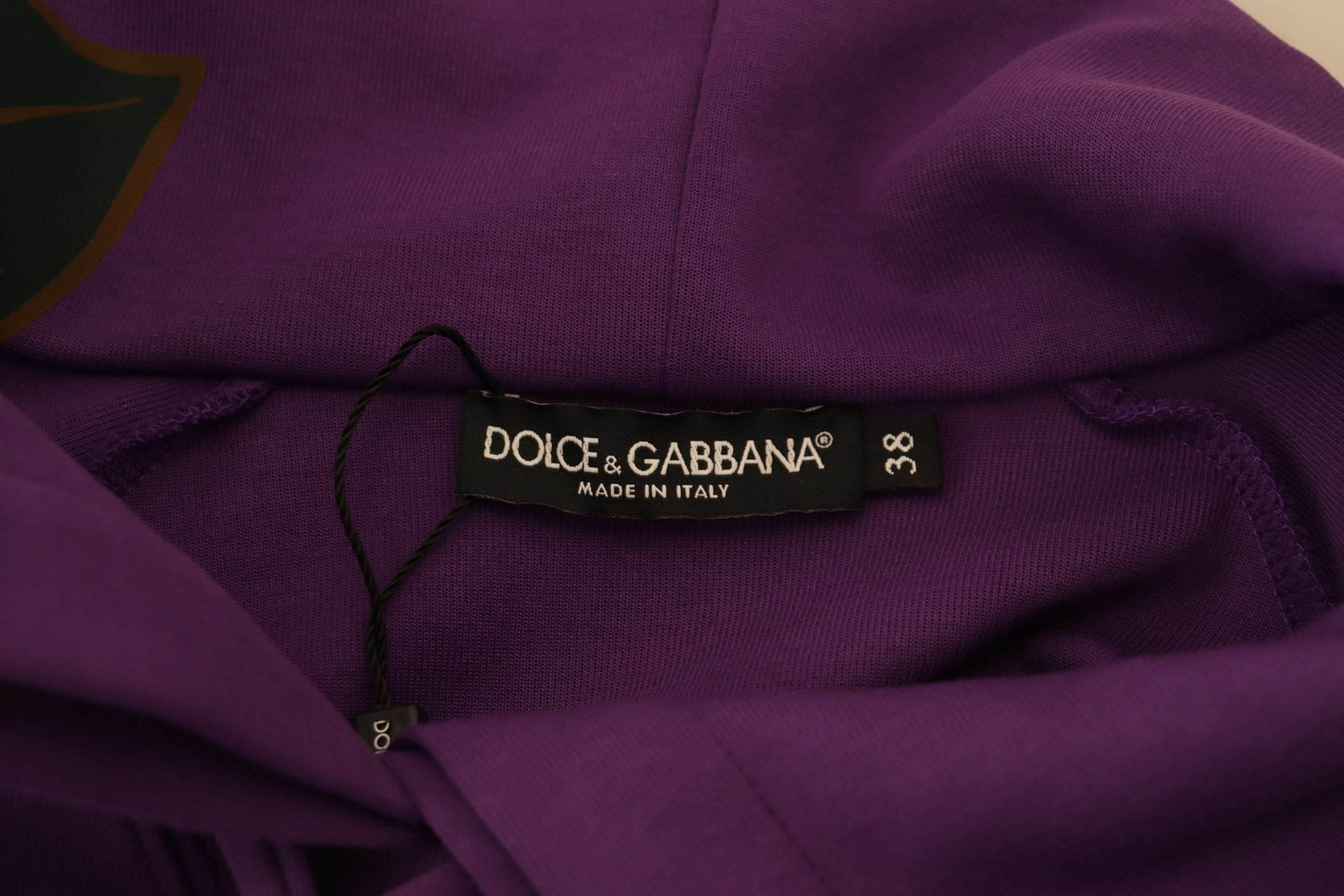 Dolce & Gabbana Elegant Purple Floral Pullover Sweater - Hilstor