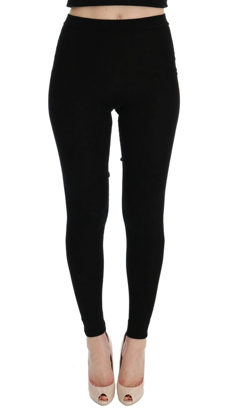 Dolce & Gabbana Black Slim Fit Women Cashmere Pants - Hilstor