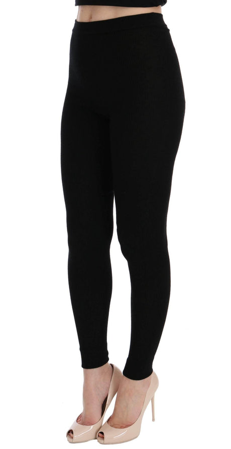 Dolce & Gabbana Black Slim Fit Women Cashmere Pants - Hilstor