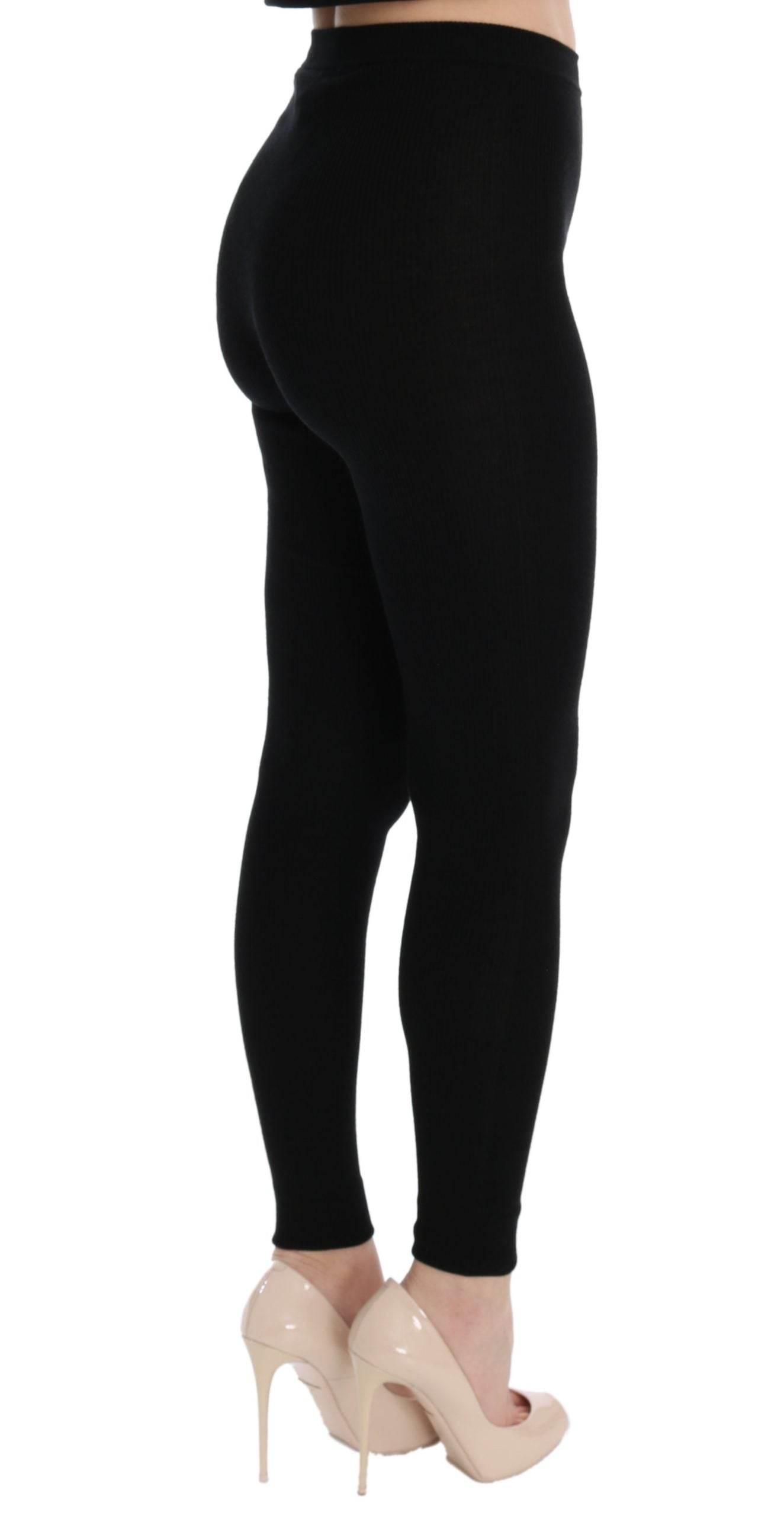 Dolce & Gabbana Black Slim Fit Women Cashmere Pants - Hilstor