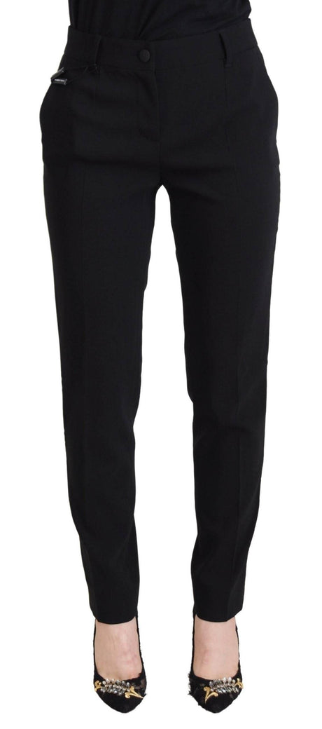 Dolce & Gabbana Black High Waist Women Pants - Hilstor