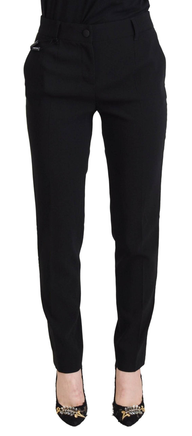 Dolce & Gabbana Black High Waist Women Pants - Hilstor
