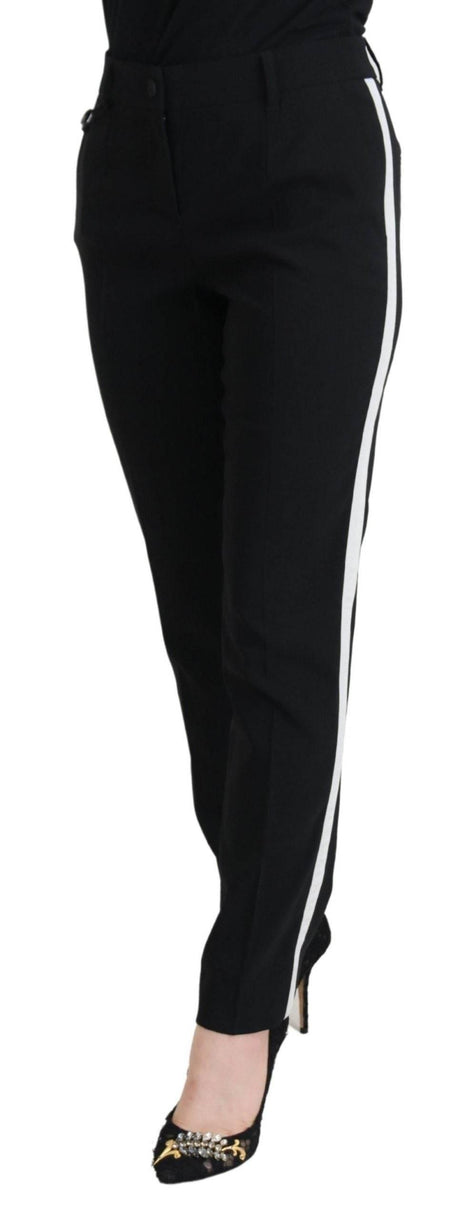 Dolce & Gabbana Black High Waist Women Pants - Hilstor