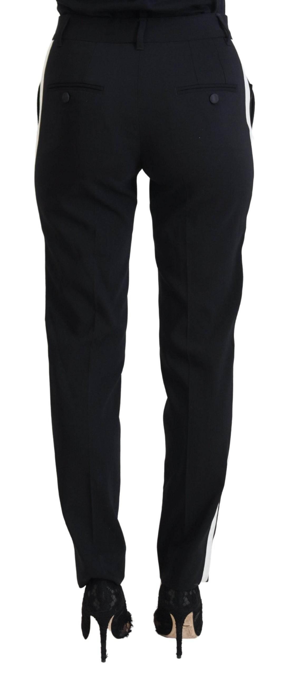 Dolce & Gabbana Black High Waist Women Pants - Hilstor