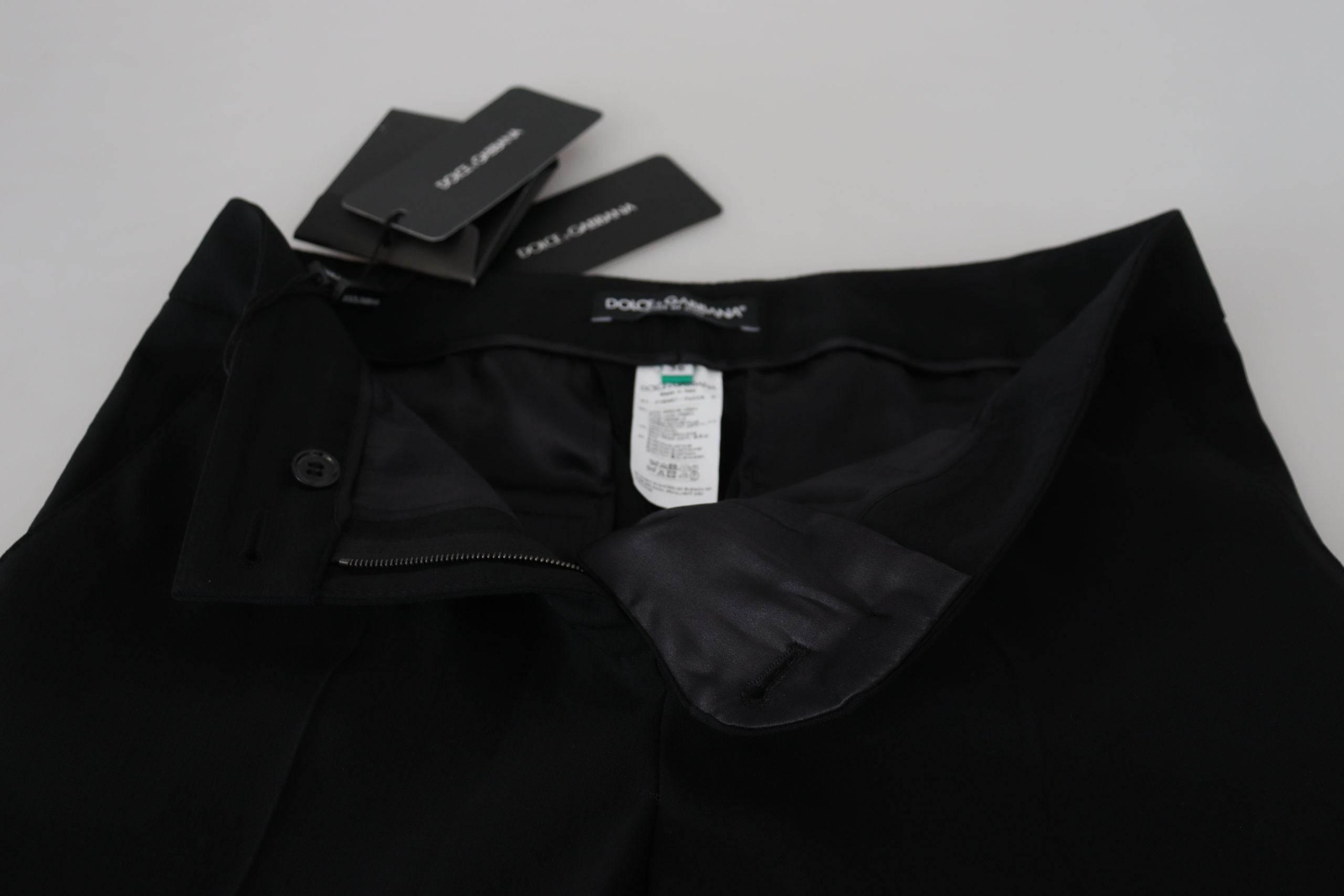 Dolce & Gabbana Black High Waist Women Pants - Hilstor