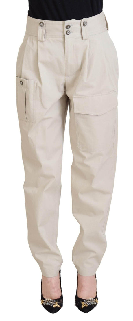 Dolce & Gabbana Beige High Waist Women Pants - Hilstor