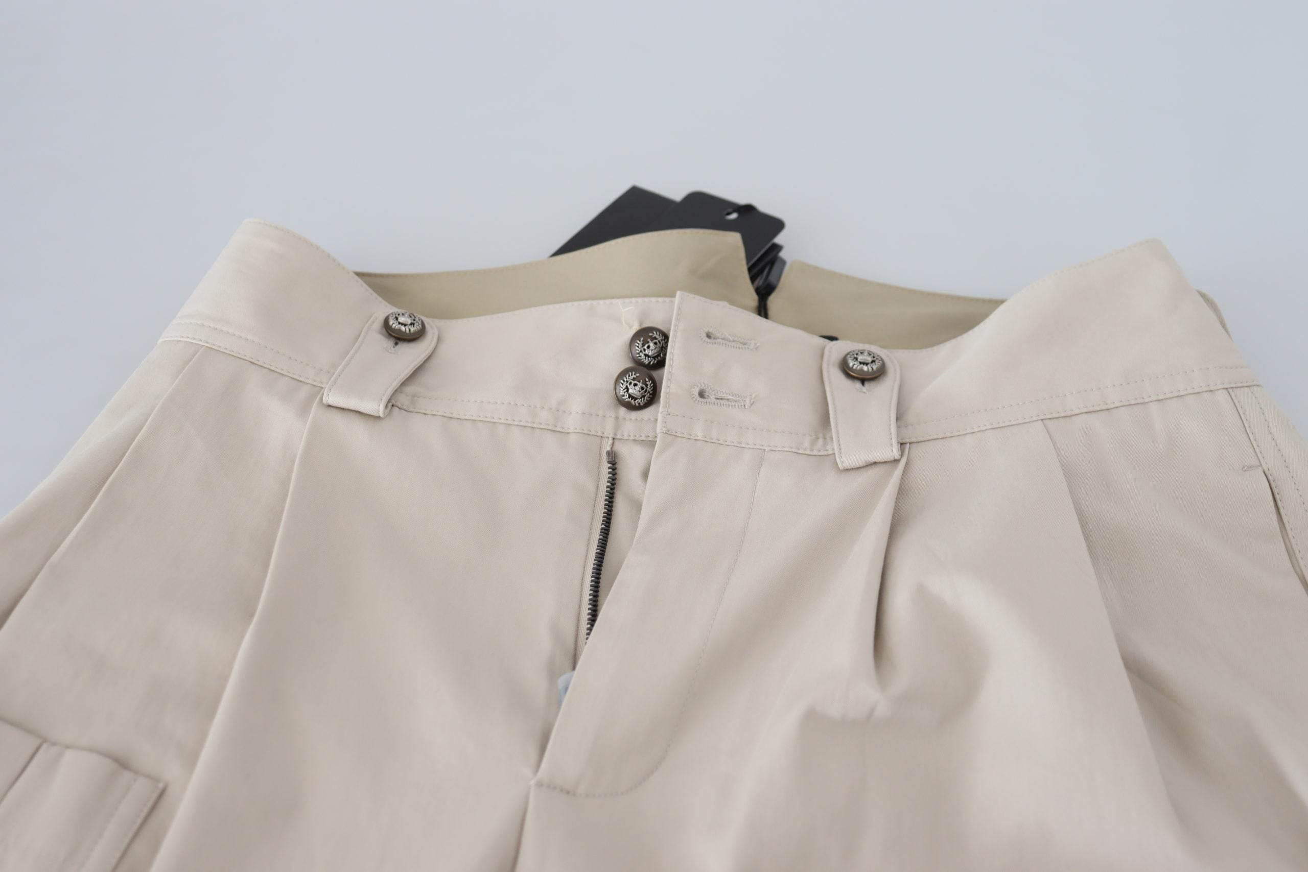 Dolce & Gabbana Beige High Waist Women Pants - Hilstor