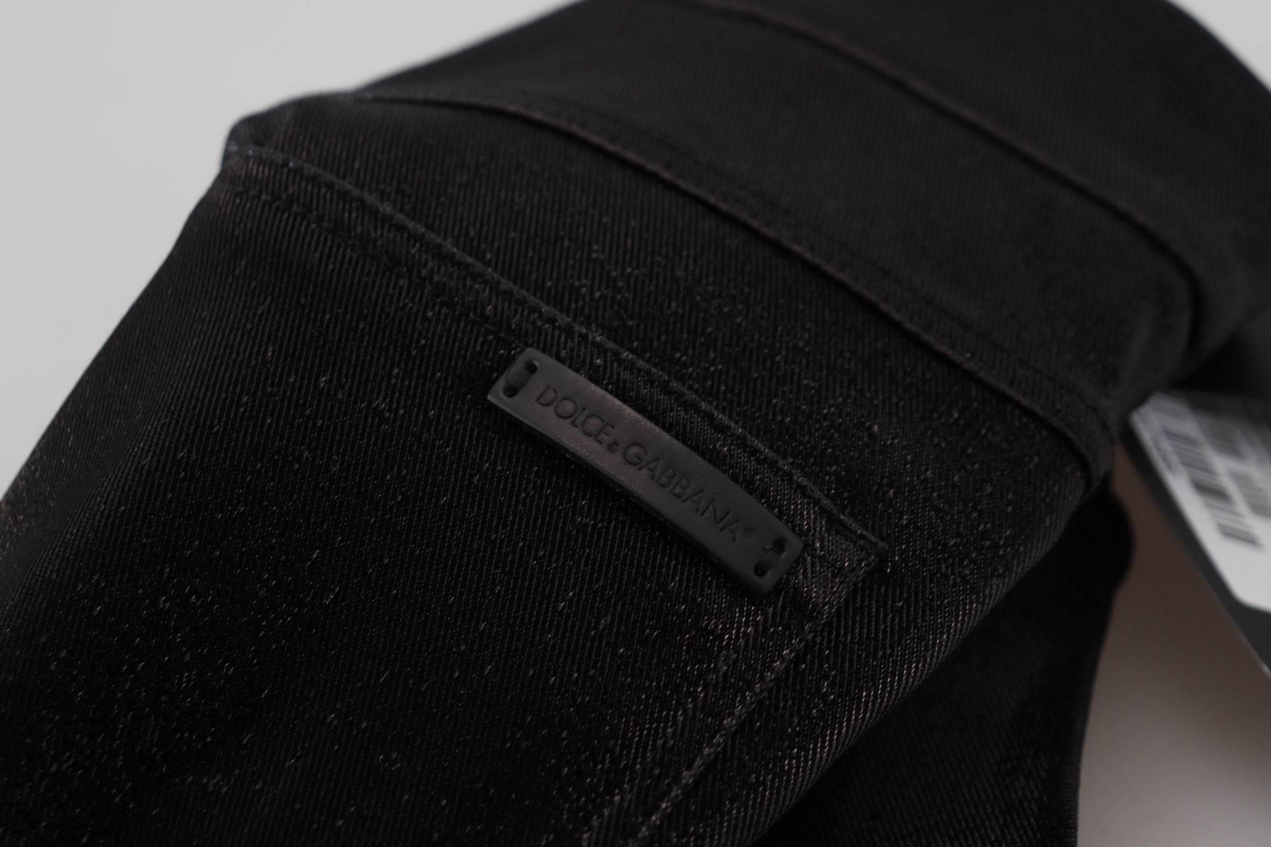 Dolce & Gabbana Black Washed Cotton Skinny Denim Jeans - Hilstor