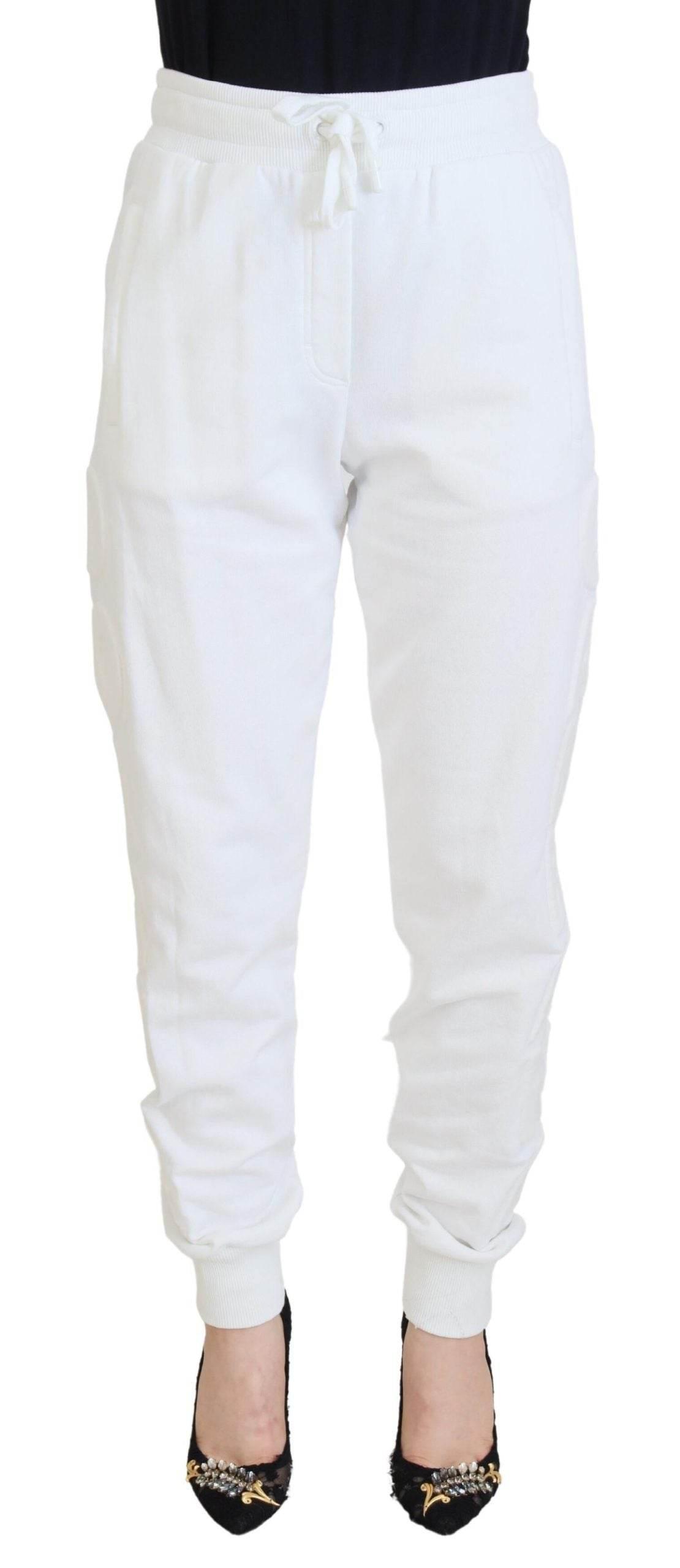 Dolce & Gabbana Elegant White Cotton Trousers - Hilstor