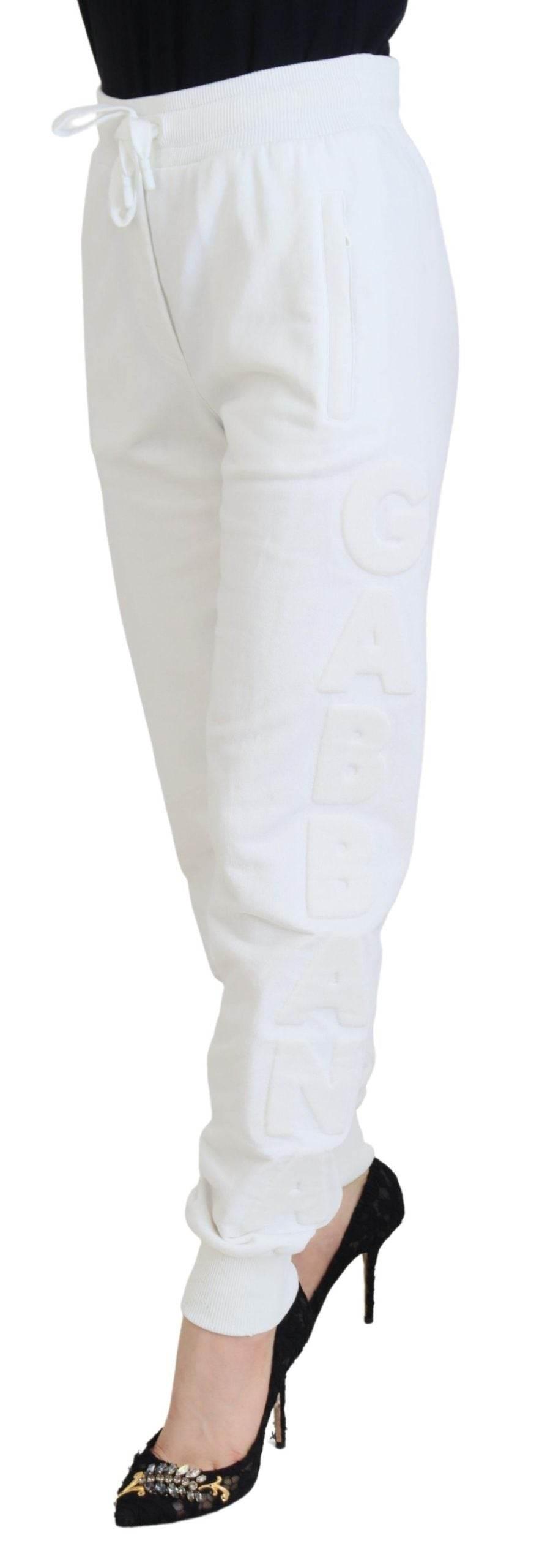 Dolce & Gabbana Elegant White Cotton Trousers - Hilstor