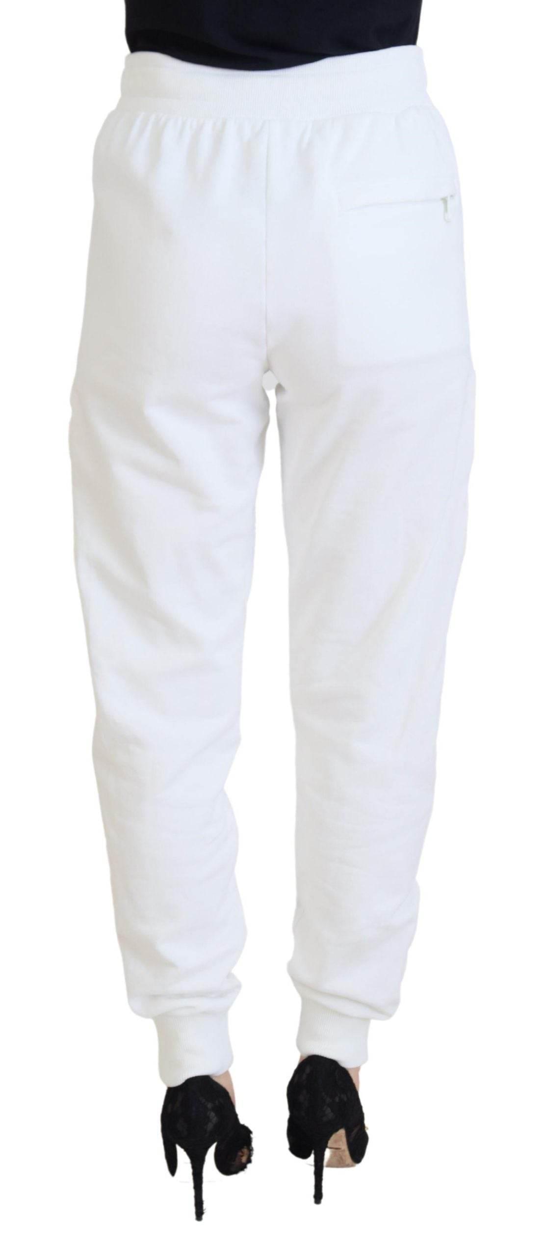 Dolce & Gabbana Elegant White Cotton Trousers - Hilstor