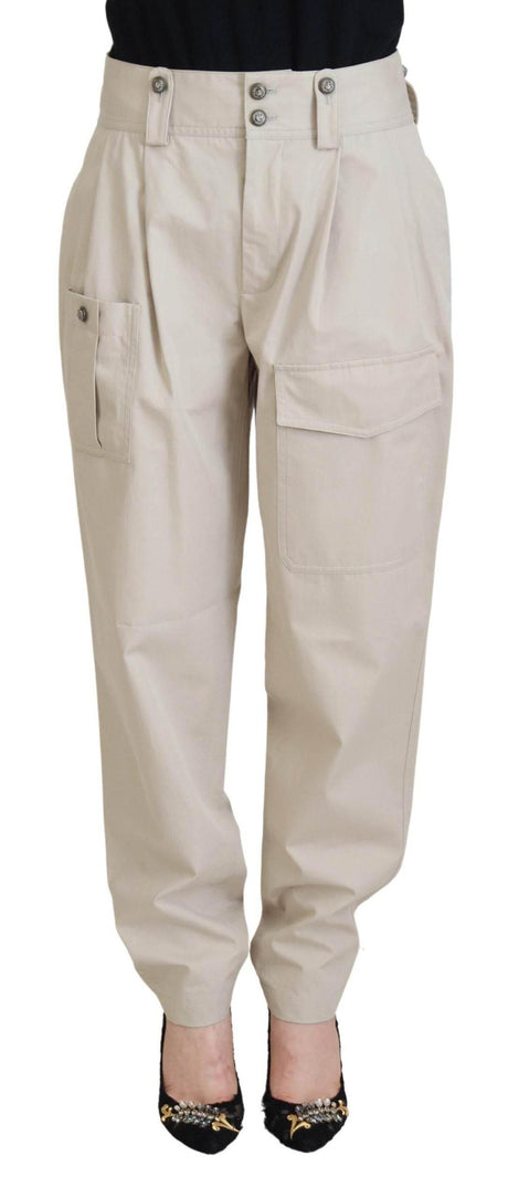 Dolce & Gabbana Beige Cotton Women Cargo Pants - Hilstor