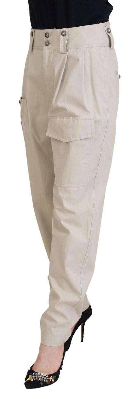 Dolce & Gabbana Beige Cotton Women Cargo Pants - Hilstor