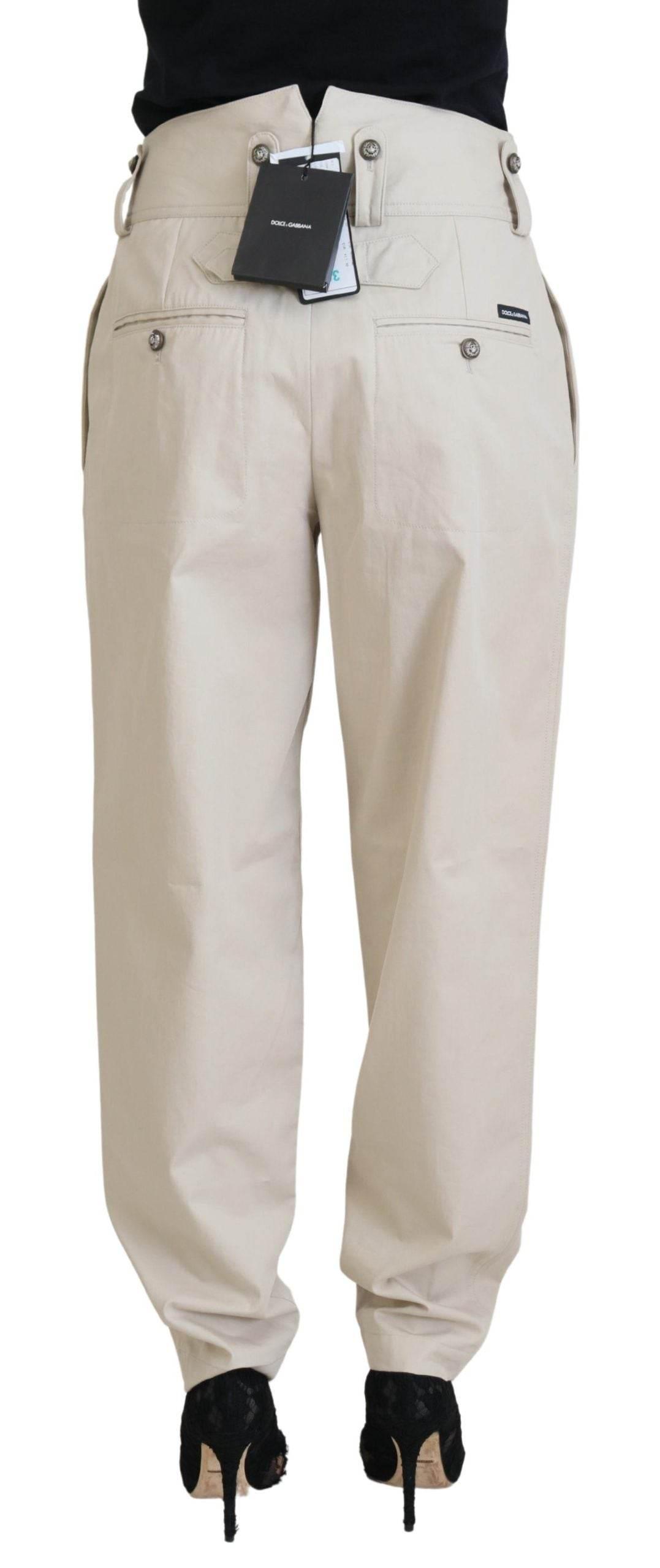 Dolce & Gabbana Beige Cotton Women Cargo Pants - Hilstor