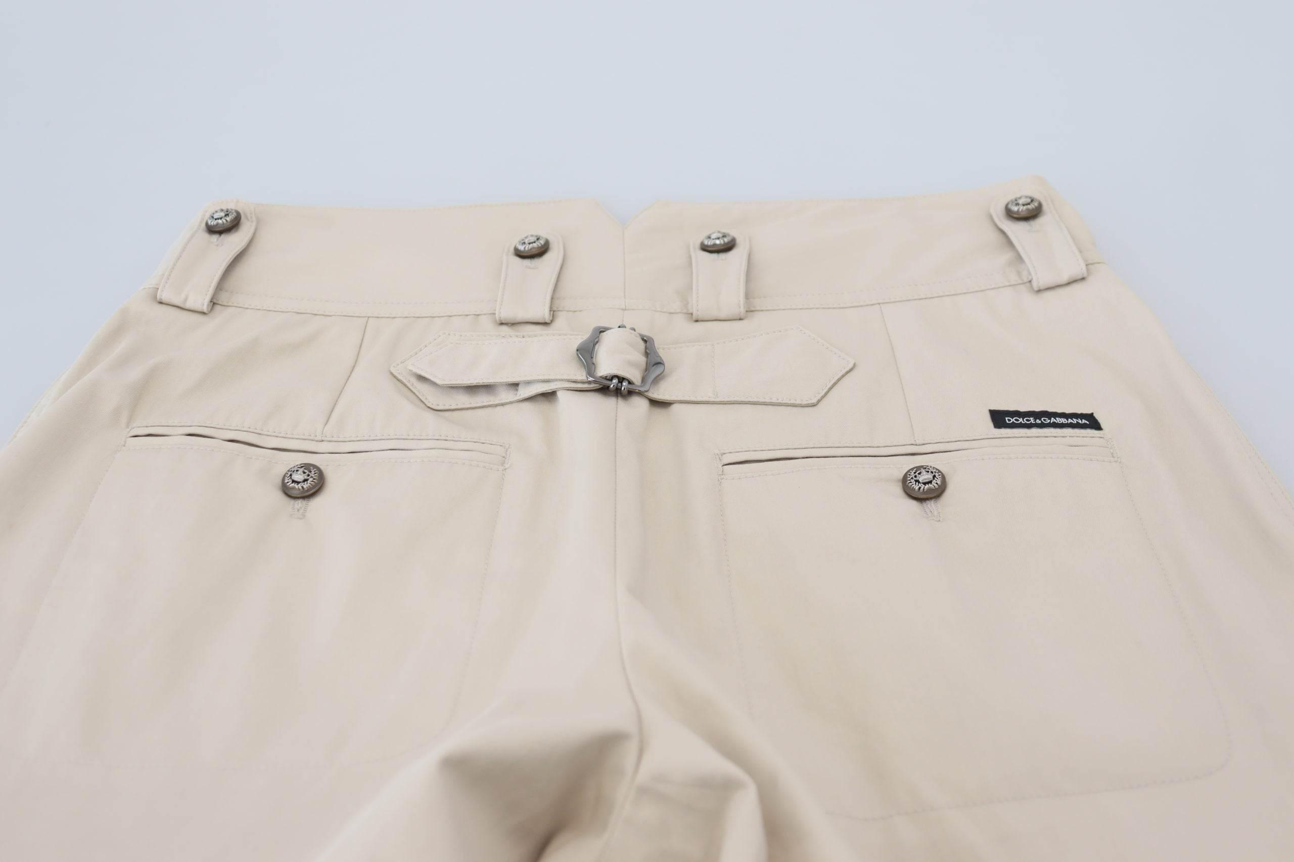 Dolce & Gabbana Beige Cotton Women Cargo Pants - Hilstor