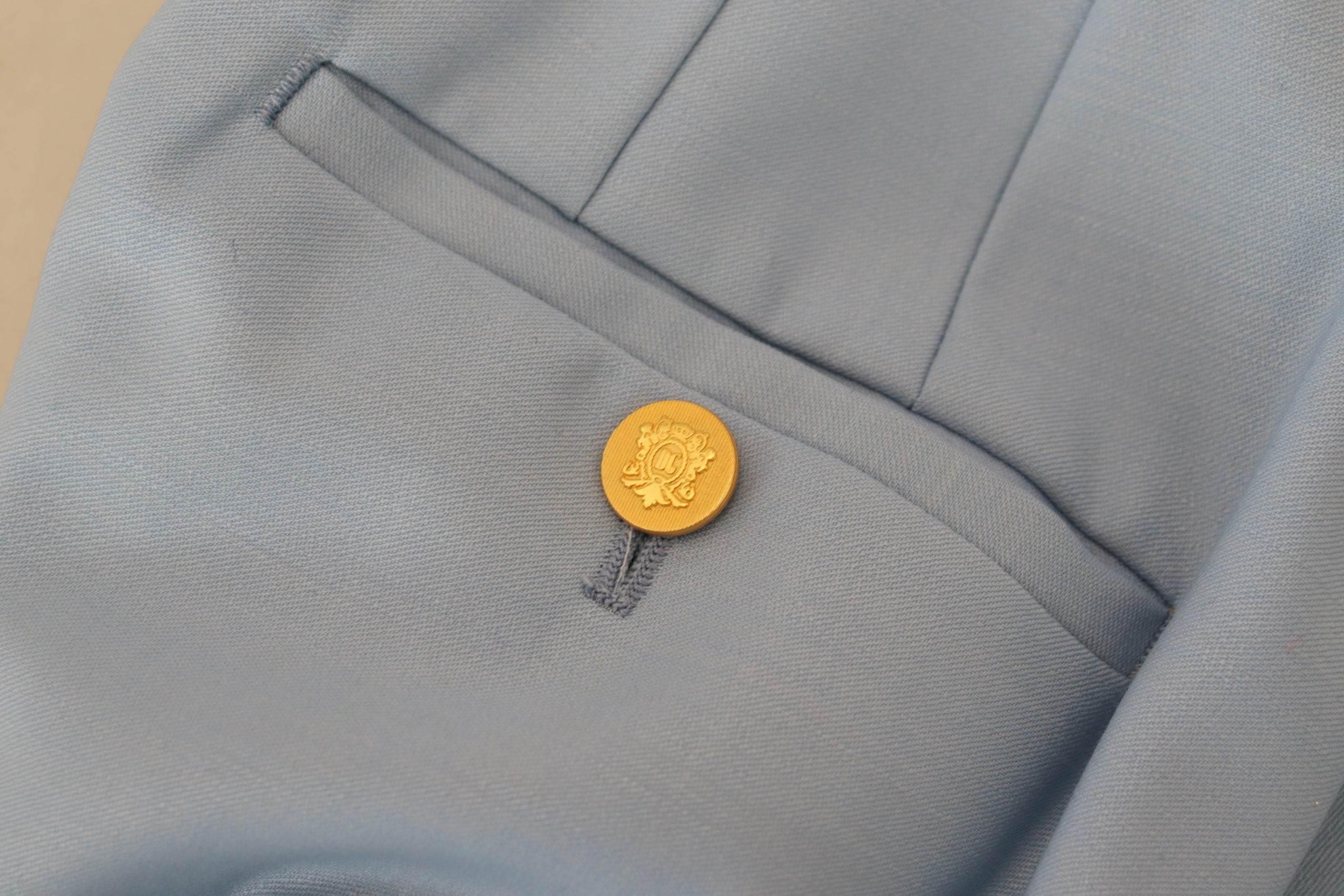 Dolce & Gabbana Light Blue Button Wide Leg Pants - Hilstor