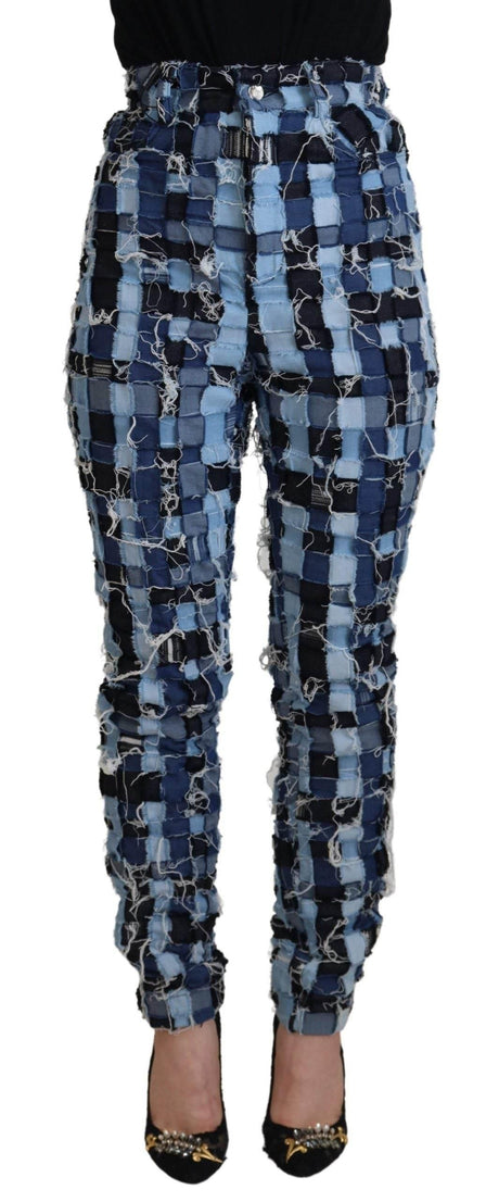 Dolce & Gabbana Multicolor Patchwork High-Waist Skinny Jeans - Hilstor