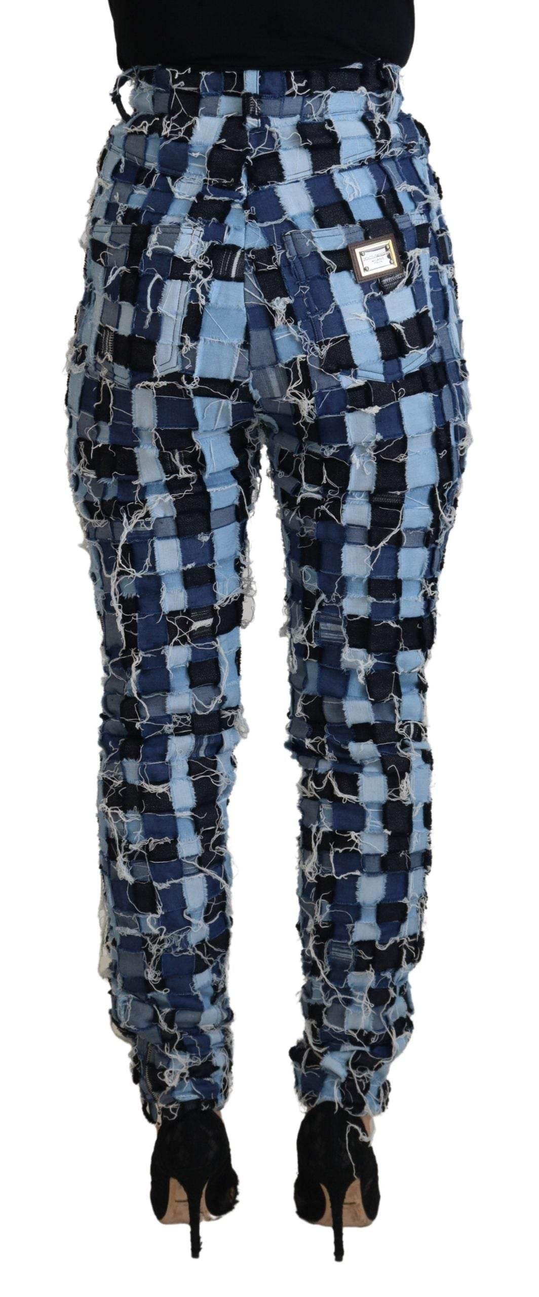 Dolce & Gabbana Multicolor Patchwork High-Waist Skinny Jeans - Hilstor