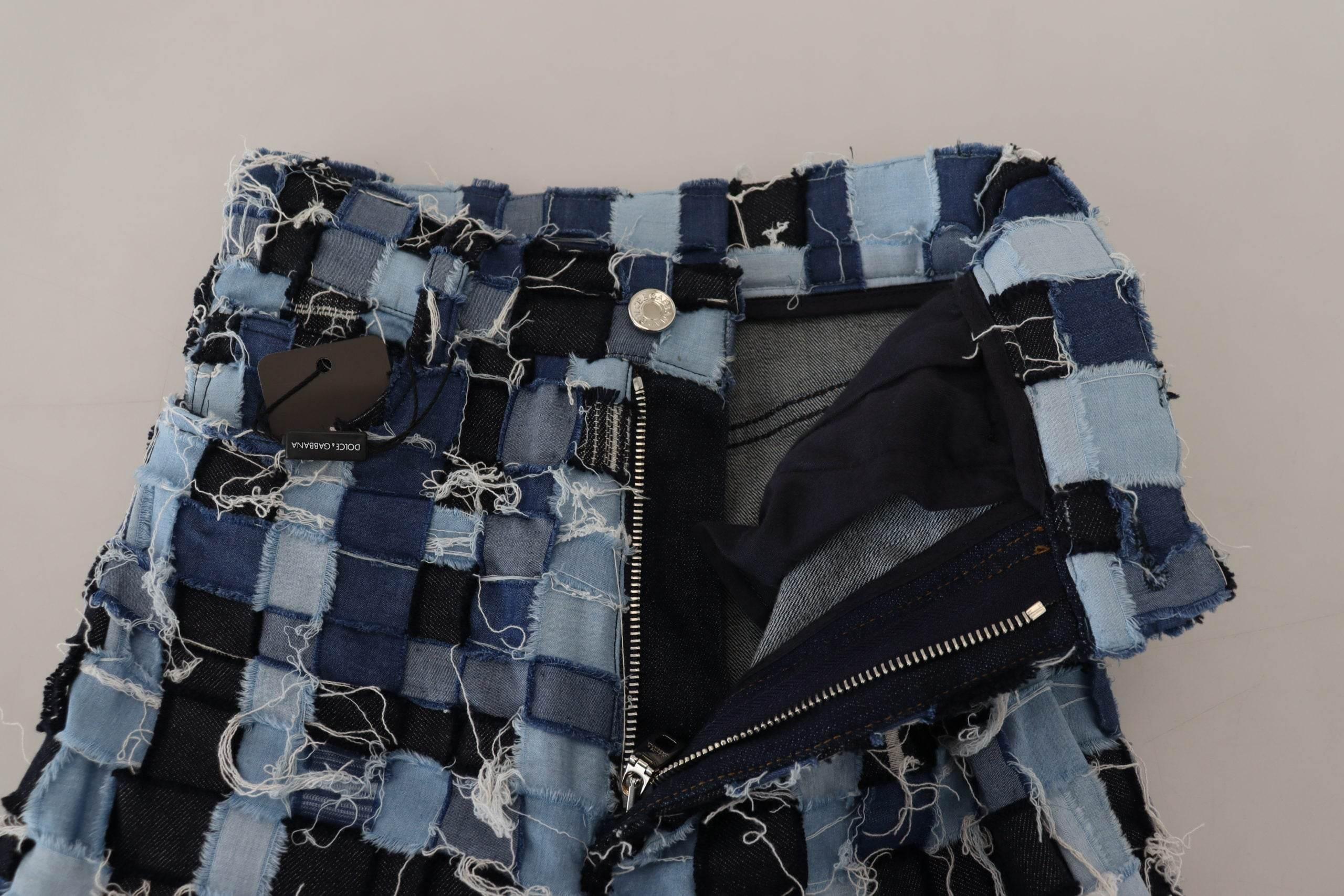 Dolce & Gabbana Multicolor Patchwork High-Waist Skinny Jeans - Hilstor