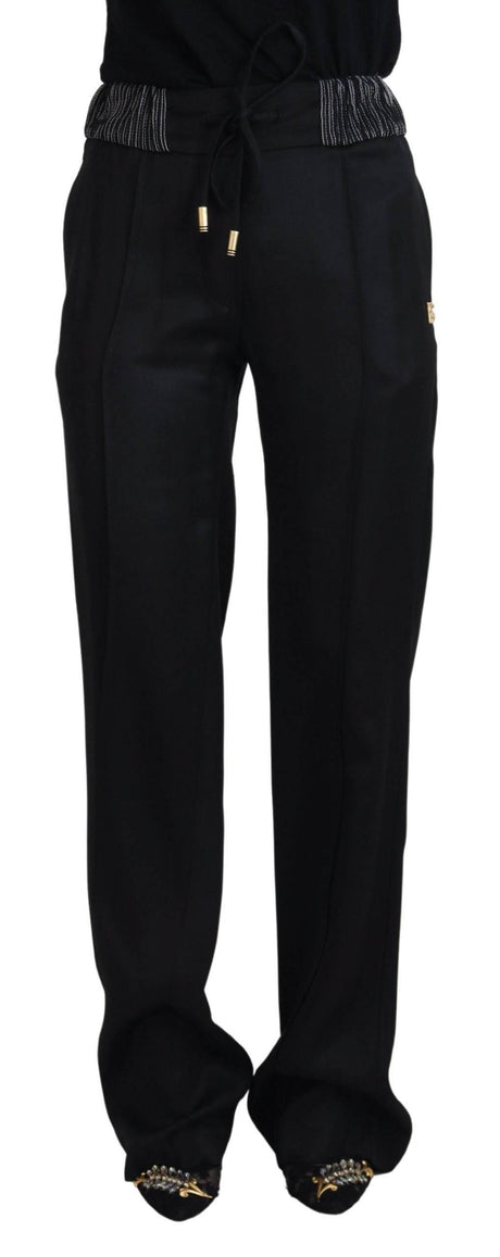 Dolce & Gabbana Black Straight Fit Cotton Pants - Hilstor