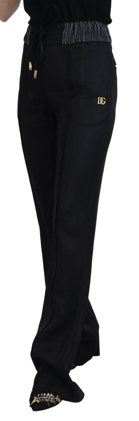 Dolce & Gabbana Black Straight Fit Cotton Pants - Hilstor