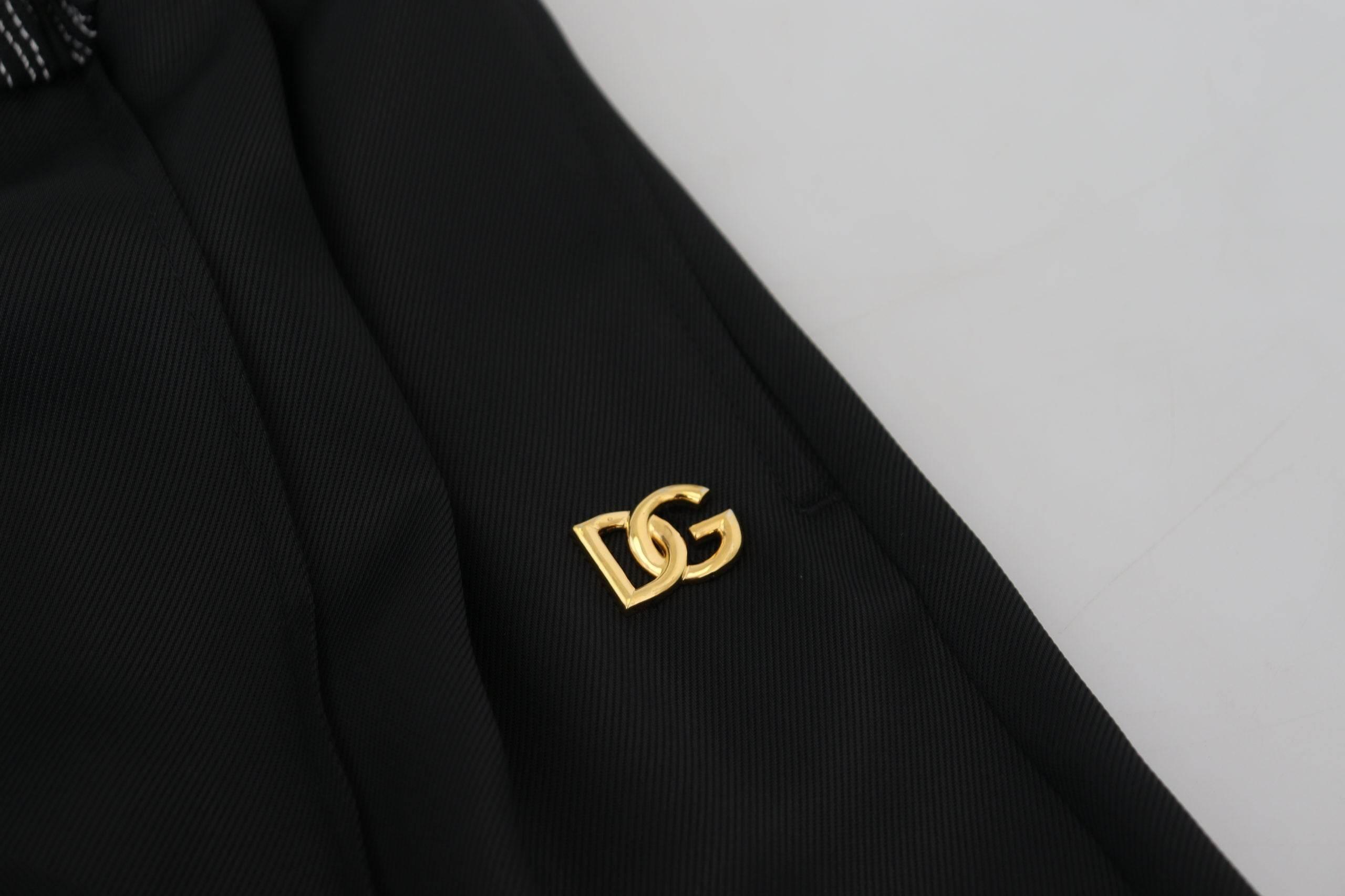 Dolce & Gabbana Black Straight Fit Cotton Pants - Hilstor