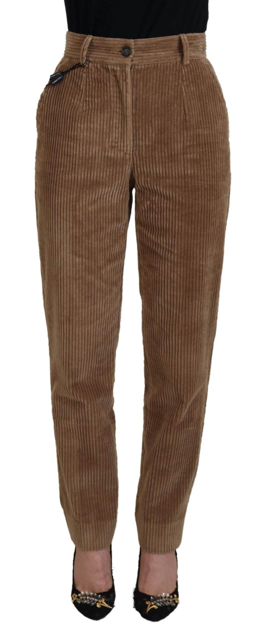 Dolce & Gabbana Elegant Brown Corduroy Pants for Sophisticated Style - Hilstor