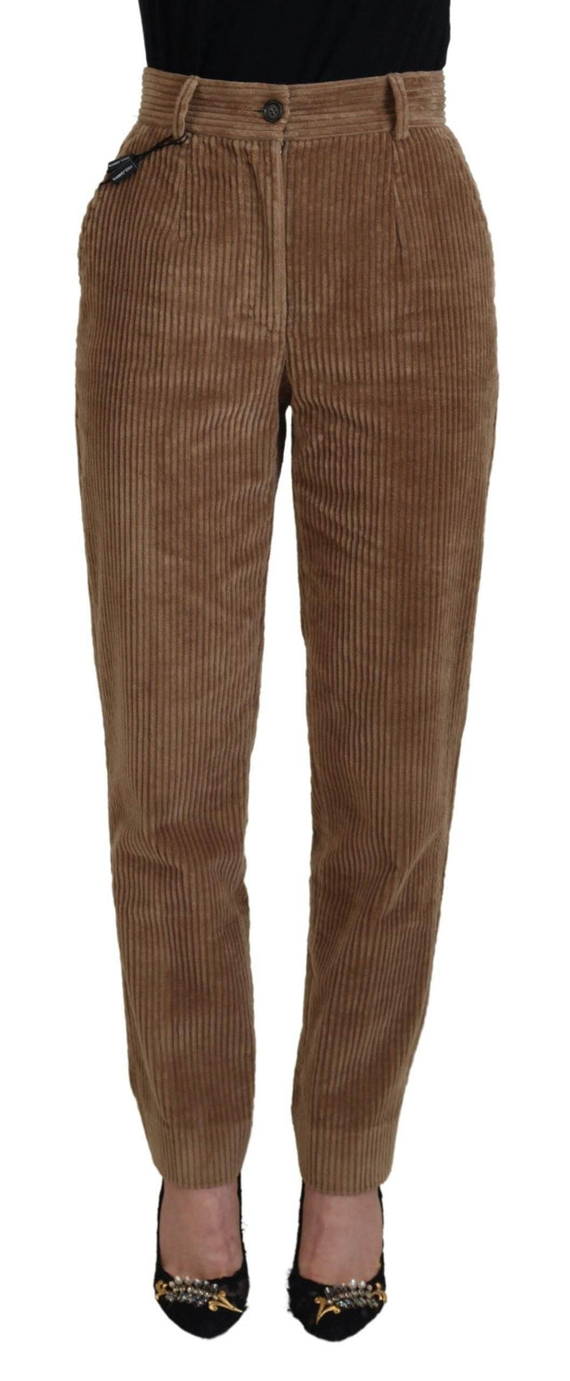 Dolce & Gabbana Elegant Brown Corduroy Pants for Sophisticated Style - Hilstor