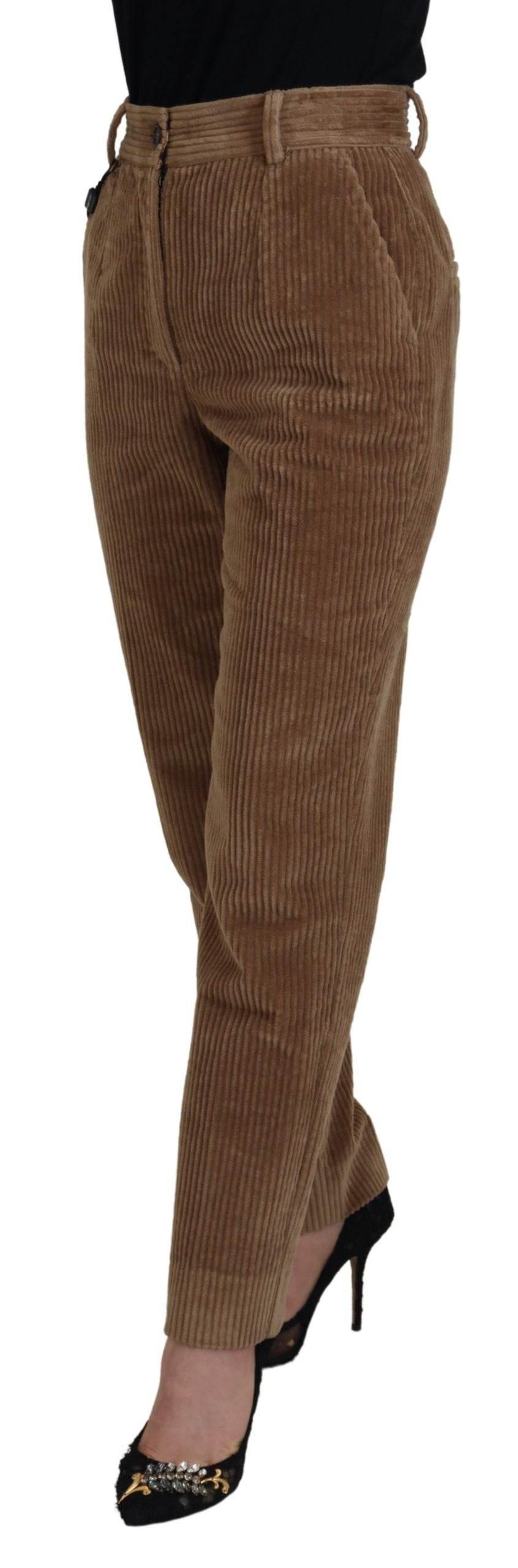 Dolce & Gabbana Elegant Brown Corduroy Pants for Sophisticated Style - Hilstor