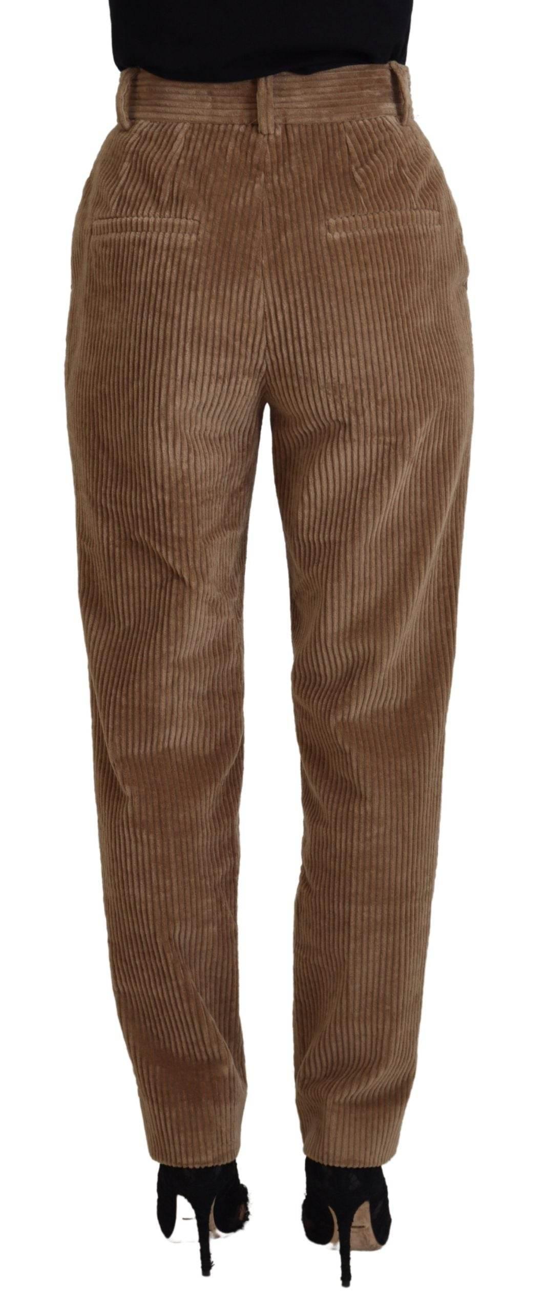 Dolce & Gabbana Elegant Brown Corduroy Pants for Sophisticated Style - Hilstor