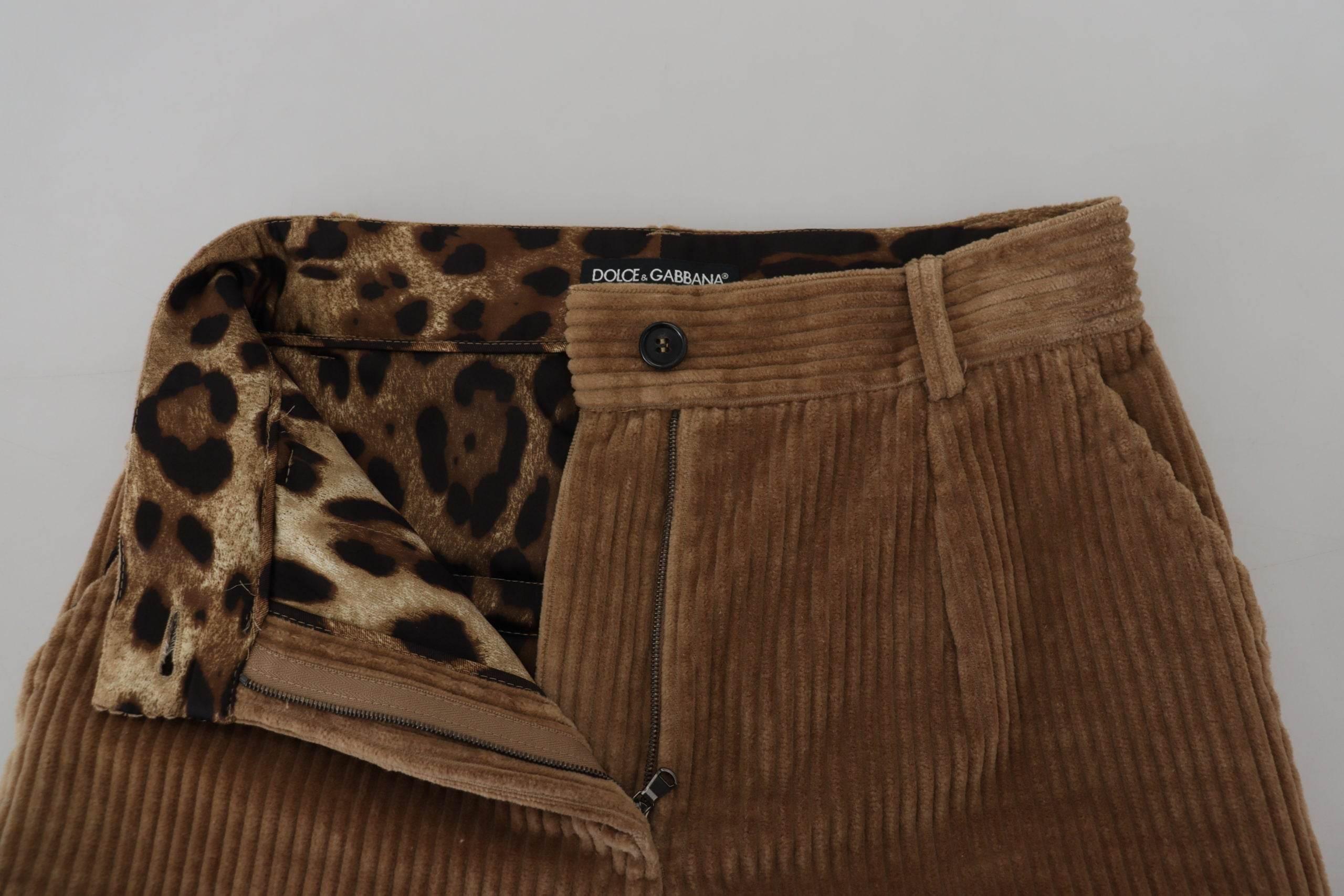 Dolce & Gabbana Elegant Brown Corduroy Pants for Sophisticated Style - Hilstor