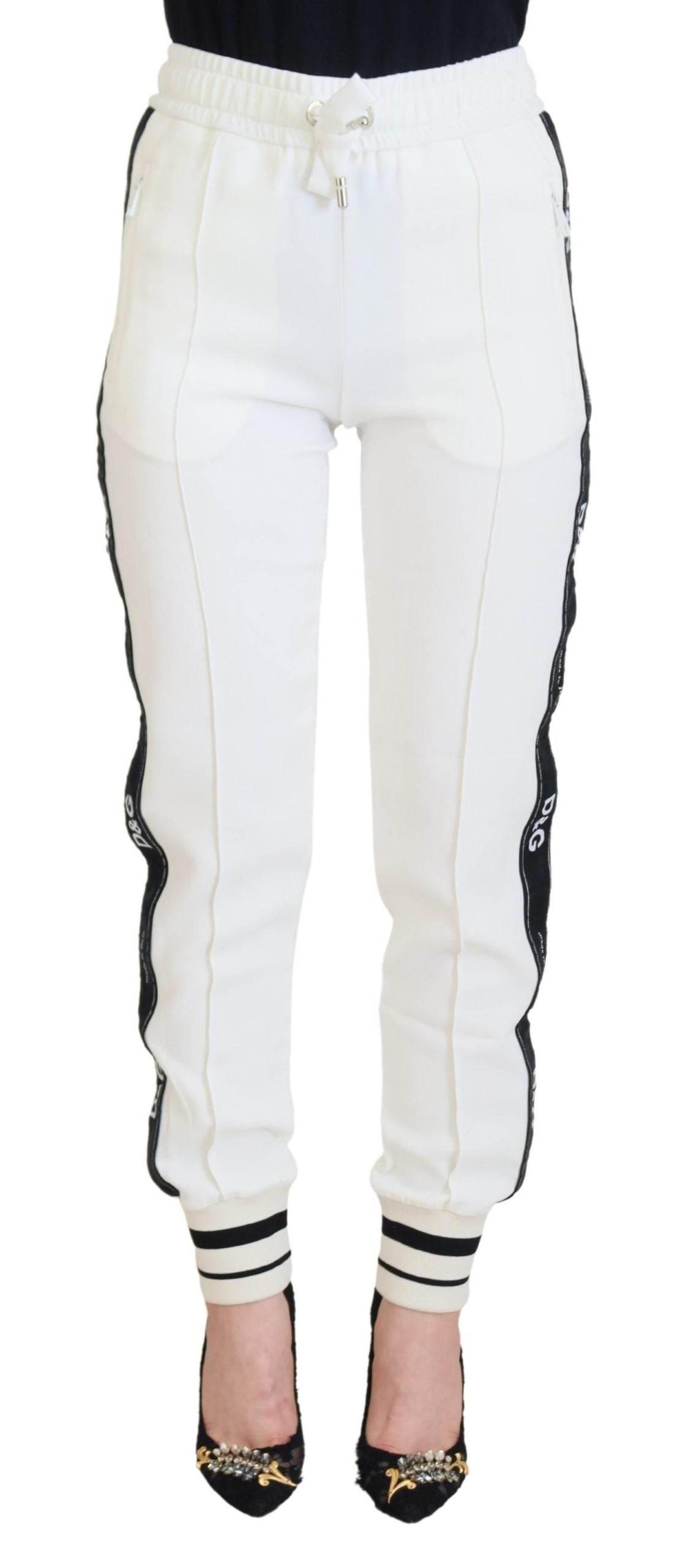 Dolce & Gabbana White DG Logo Sweatpants Pants - Hilstor