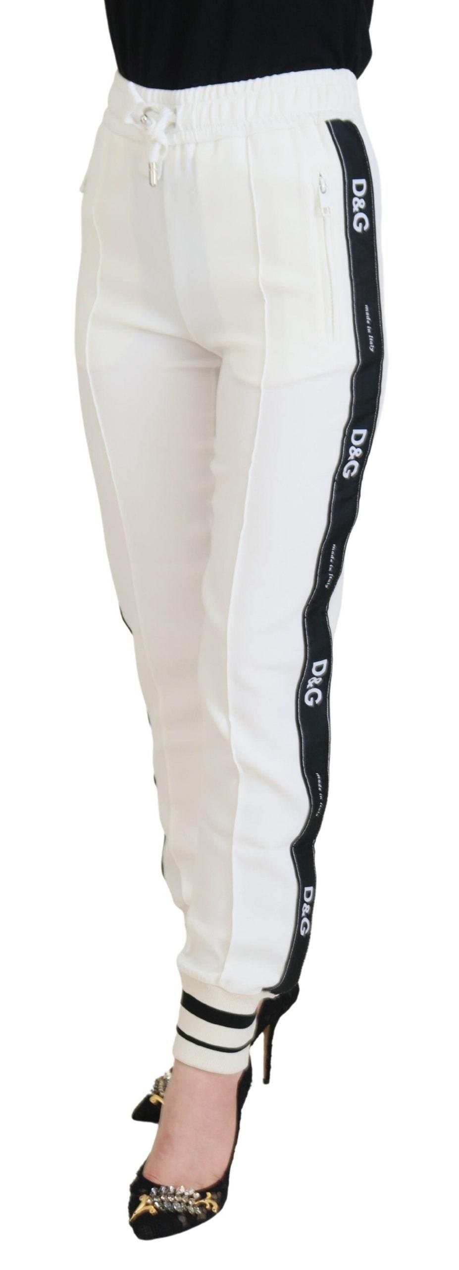 Dolce & Gabbana White DG Logo Sweatpants Pants - Hilstor