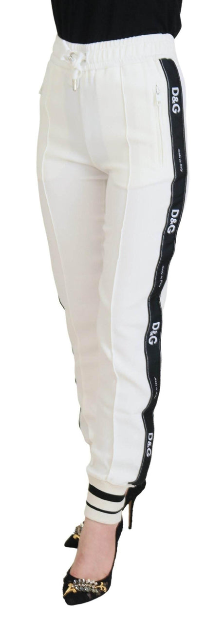 Dolce & Gabbana White DG Logo Sweatpants Pants - Hilstor