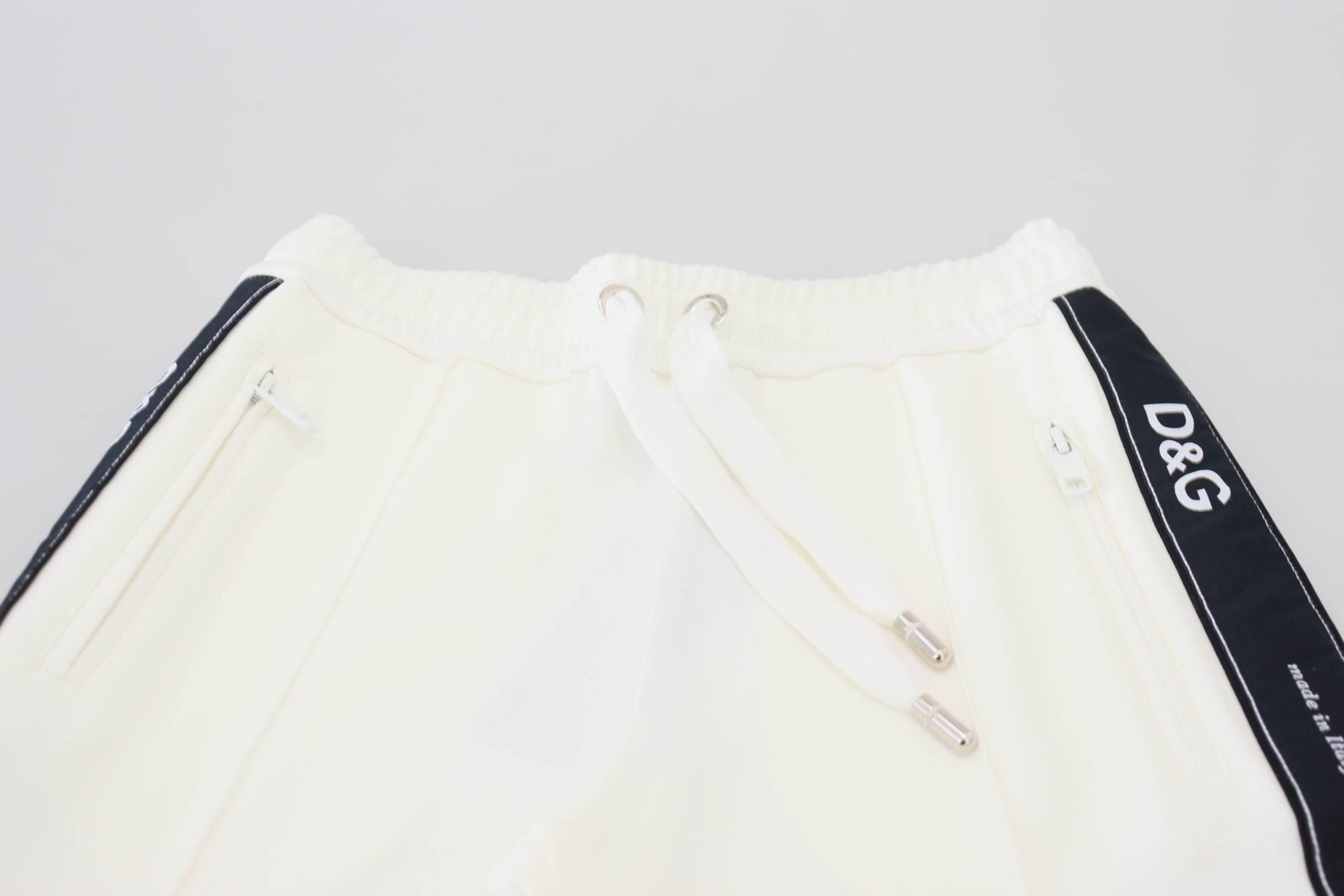Dolce & Gabbana White DG Logo Sweatpants Pants - Hilstor