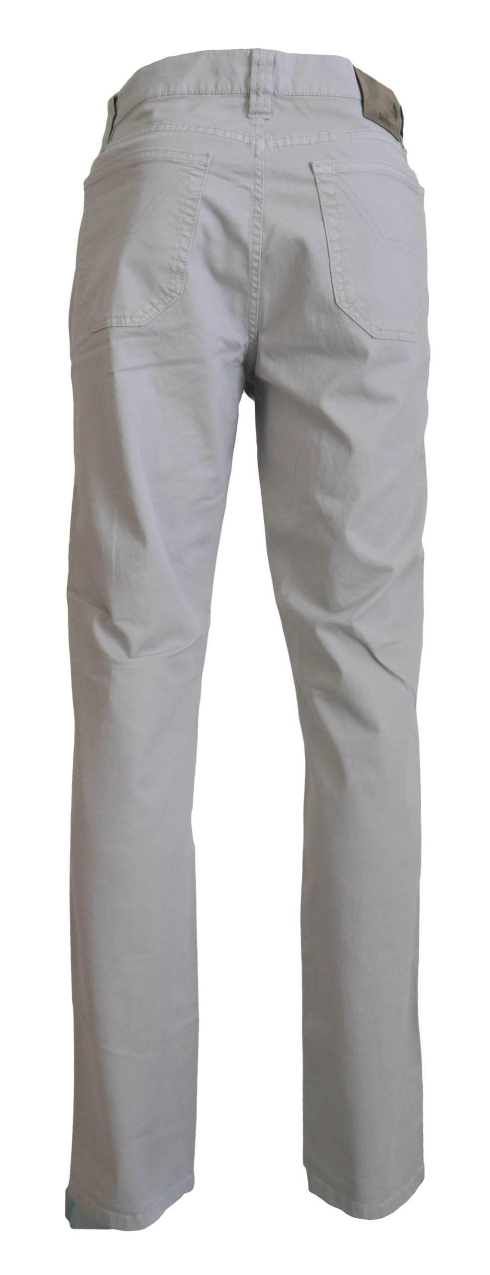 Jeckerson Gray Cotton Tapered Men Casual Pants - Hilstor