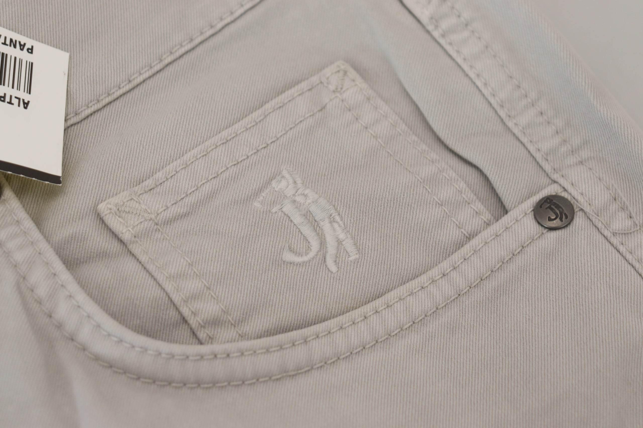 Jeckerson Gray Cotton Tapered Men Casual Pants - Hilstor