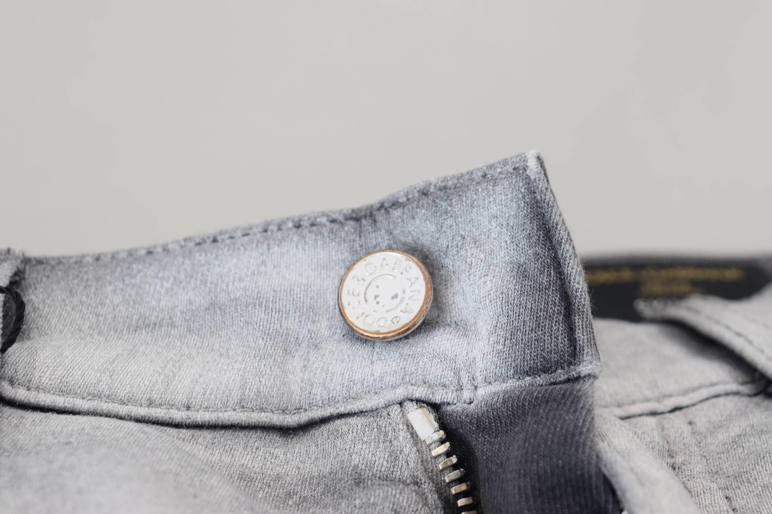 Dolce & Gabbana Gray Washed Skinny Men Denim Jeans - Hilstor